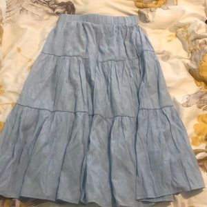 Blue wavy long skirt